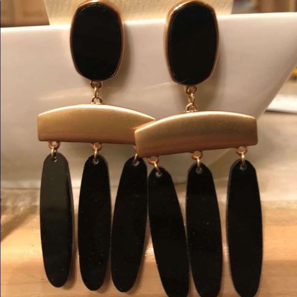 Black and gold earrings